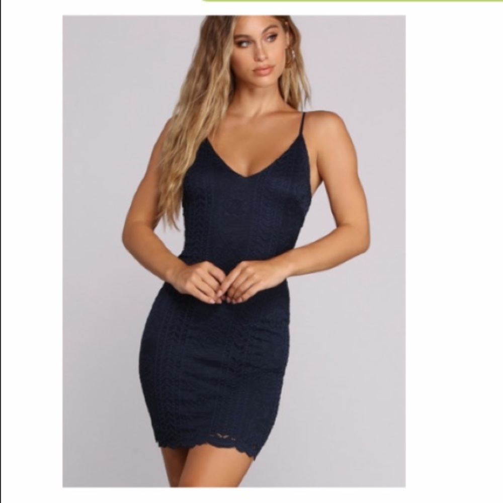 Blue Windsor lace dress